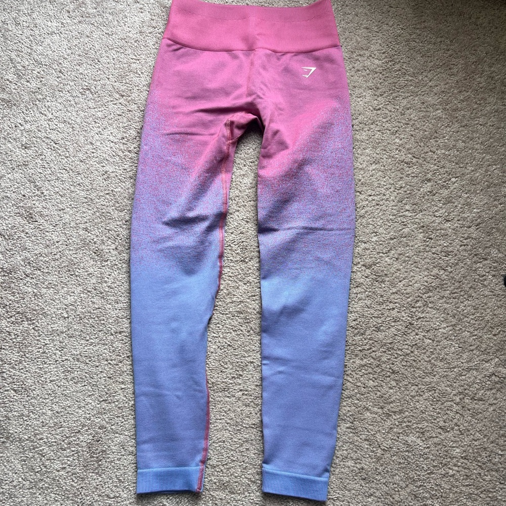 Gymshark Kids Pink and Blue Ombre Leggings